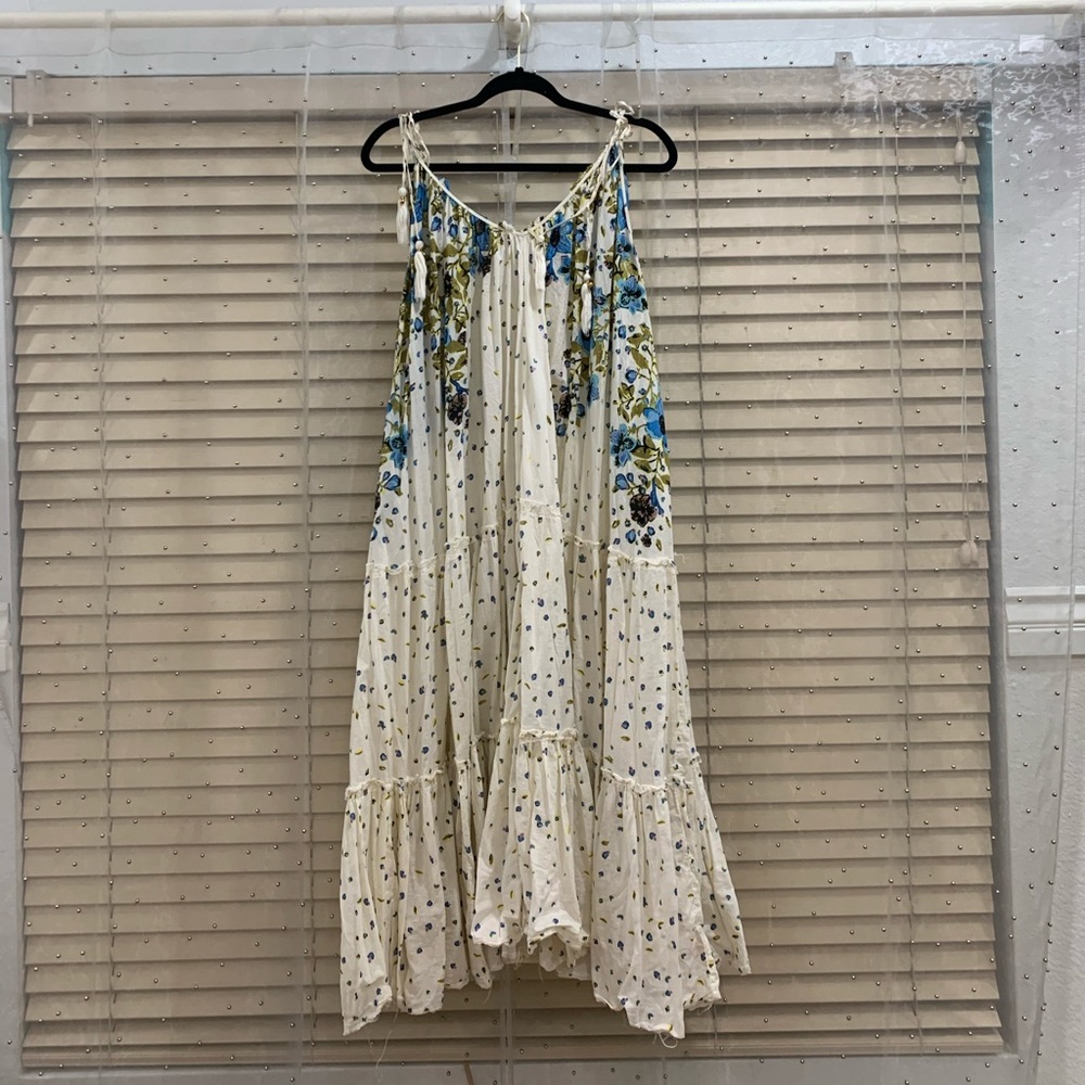 BEAUTIFUL BOHO FRAYED MAXI FREE PEOPLE DRESS